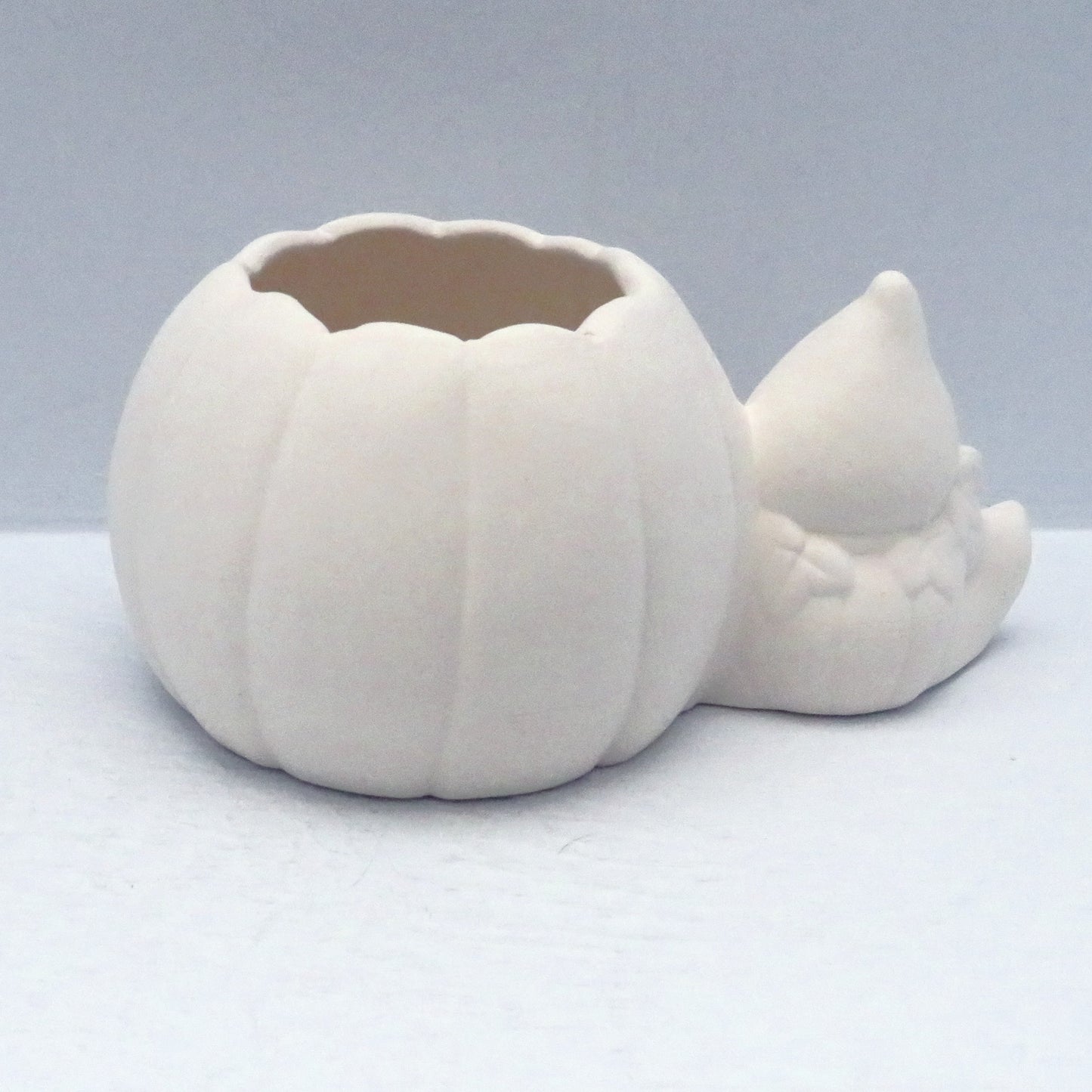 Unpainted Ceramic Bisque Pumpkin and Ghost for Halloween Decor