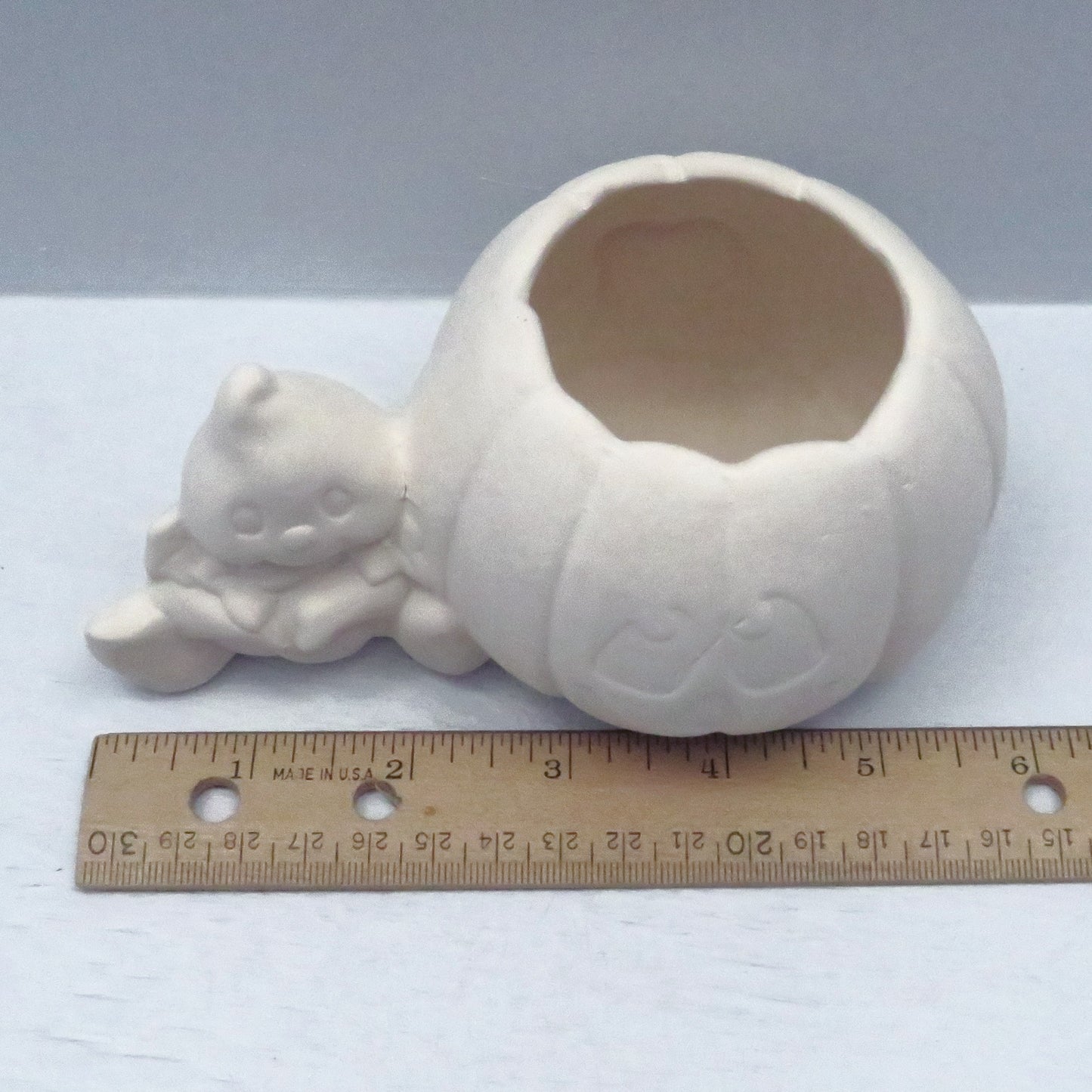 Unpainted Ceramic Bisque Pumpkin and Ghost for Halloween Decor