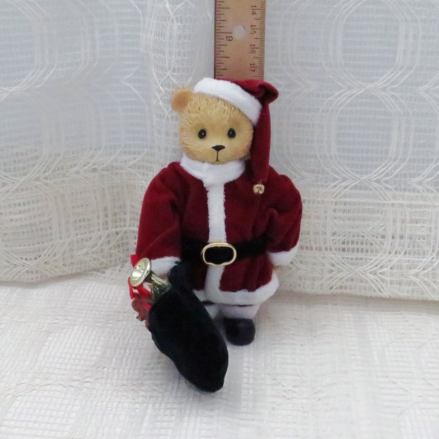 Vintage Santa Bear with Red Jacket and Bag of Toys