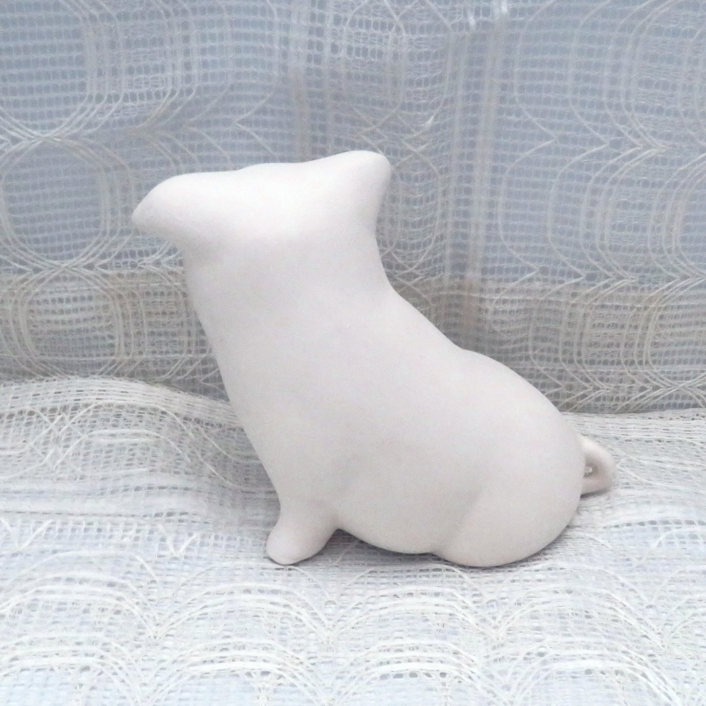 Handmade Ready to Paint Ceramic Pig Figurine, Sitting Pig Statue, Unpainted Ceramic Bisqueware, Paintable Ceramics, Ceramics to Paint