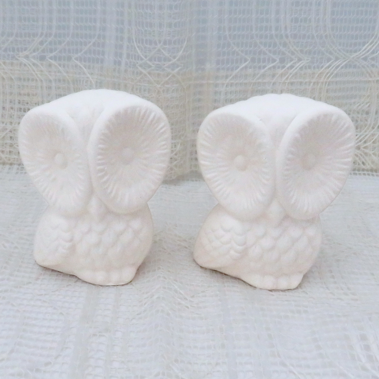 Ready to Paint Handmade Ceramic Owl Figurines, Unpainted Bisque Ceramics to Paint, Owl Statues, Paintable Ceramics, Owl Lover Gift