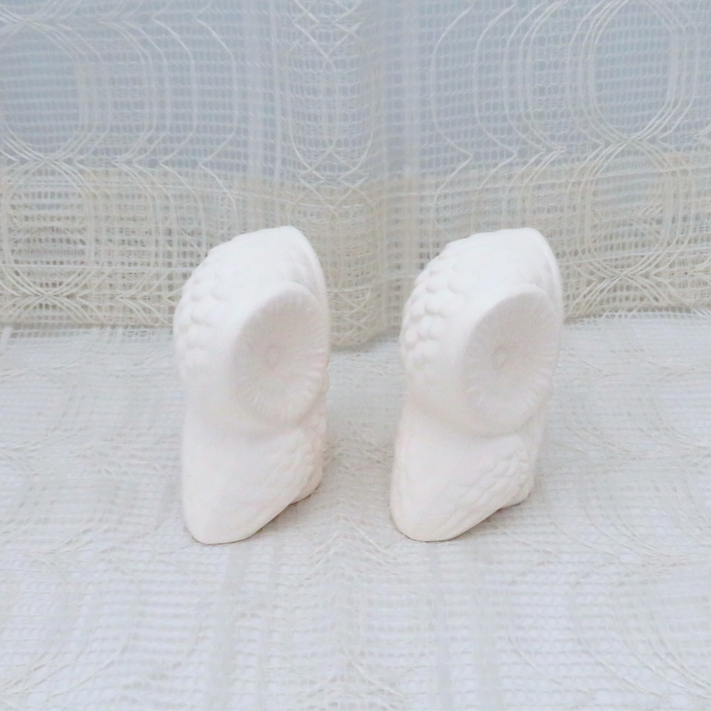 Ready to Paint Handmade Ceramic Owl Figurines, Unpainted Bisque Ceramics to Paint, Owl Statues, Paintable Ceramics, Owl Lover Gift