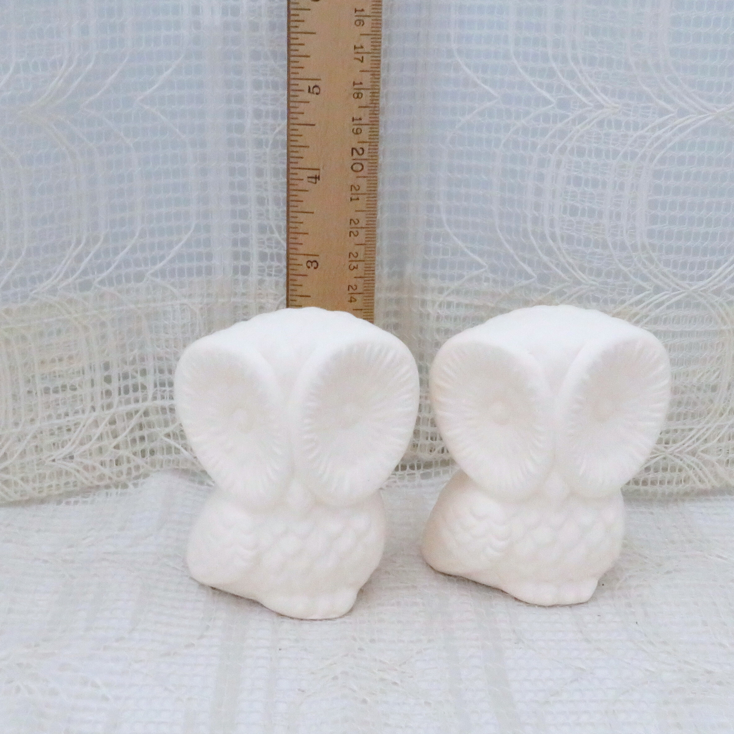 Ready to Paint Handmade Ceramic Owl Figurines, Unpainted Bisque Ceramics to Paint, Owl Statues, Paintable Ceramics, Owl Lover Gift