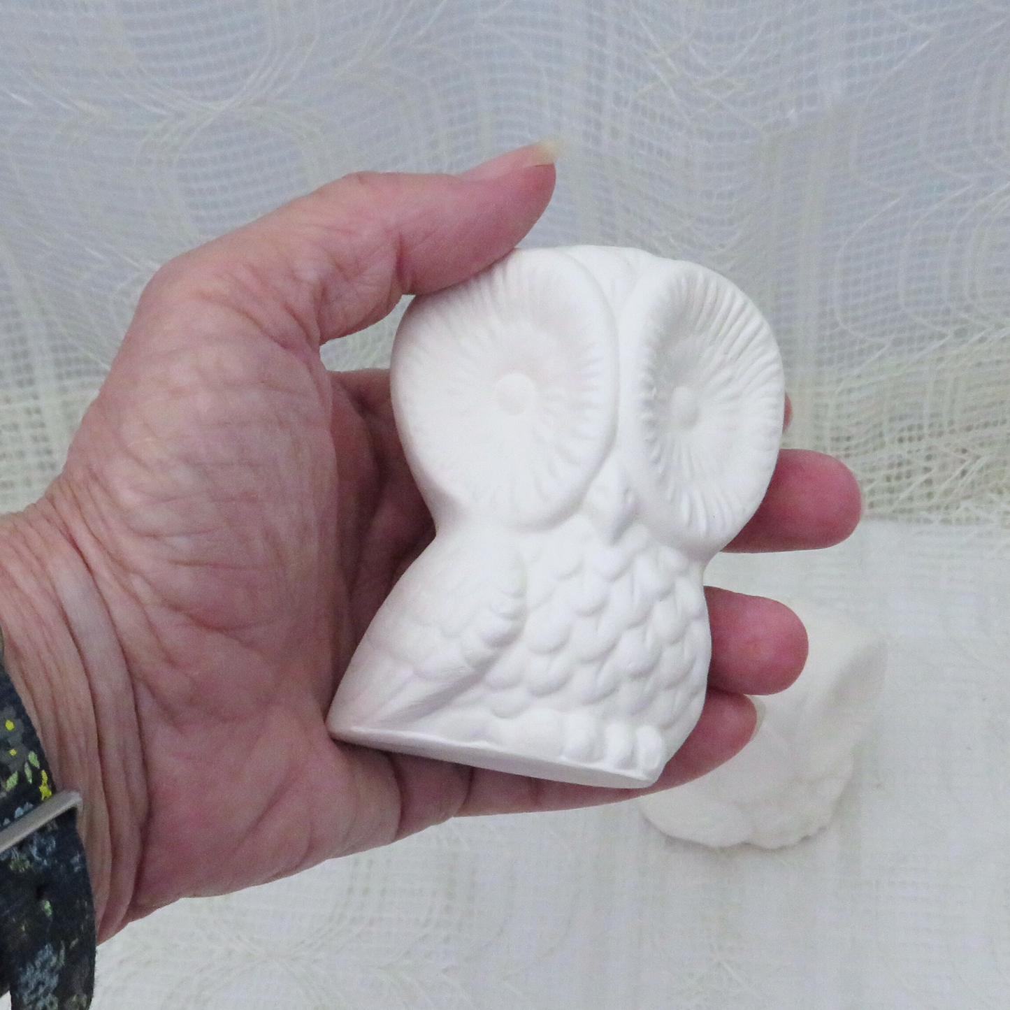 Ready to Paint Handmade Ceramic Owl Figurines, Unpainted Bisque Ceramics to Paint, Owl Statues, Paintable Ceramics, Owl Lover Gift