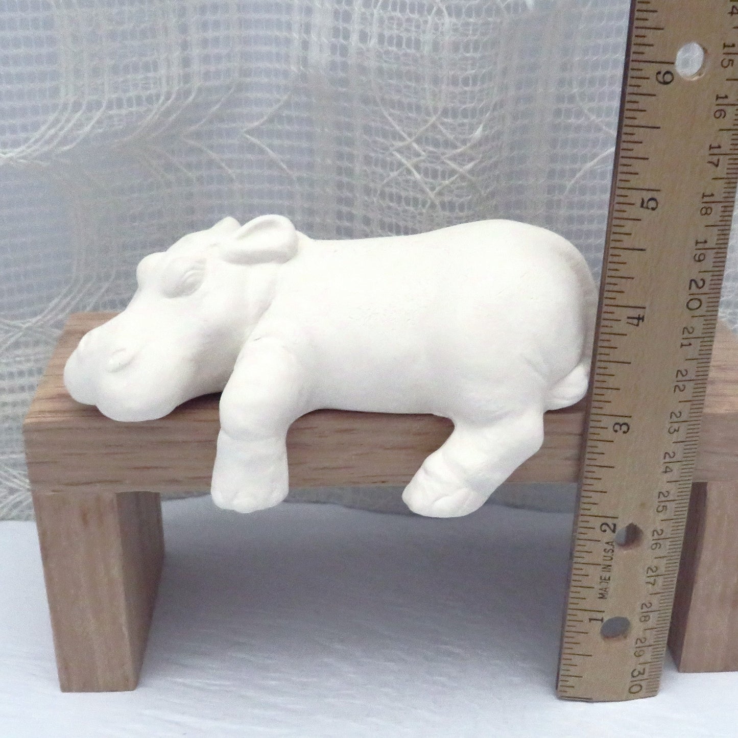 Unpainted Ceramic Hippo Figurine, Ceramic Bisque, Ceramics to Paint, Paintable Ceramic Hippo Statue, Hippo Decor