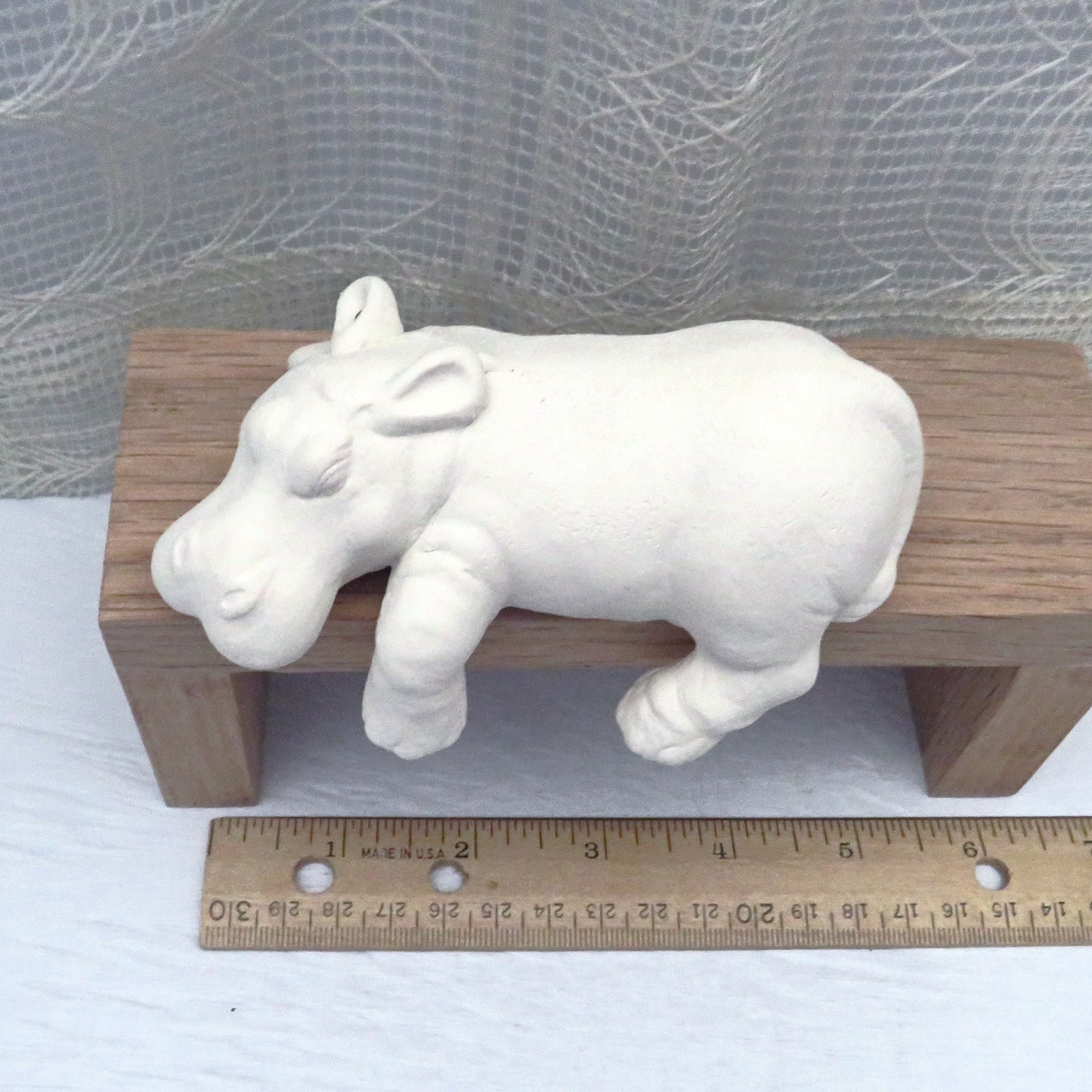 Unpainted Ceramic Hippo Figurine, Ceramic Bisque, Ceramics to Paint, Paintable Ceramic Hippo Statue, Hippo Decor