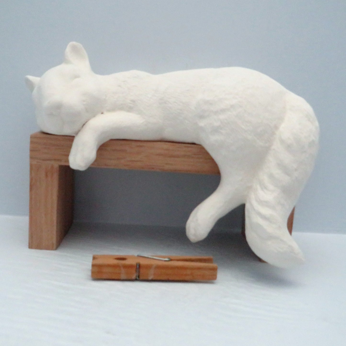 Handmade Unpainted Ceramic Bisque Sleepy Shelf Squirrel Statue, Woodland Ceramics to Paint, Ready to Paint Squirrel Figurine, Squirrel Gift