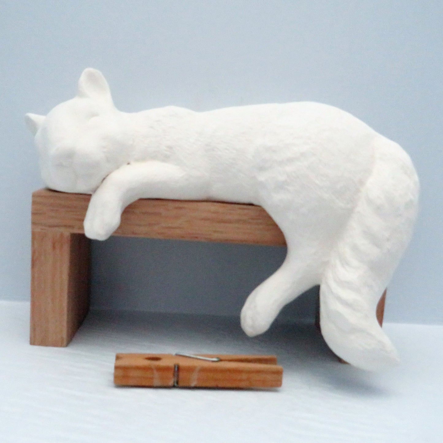 Handmade Unpainted Ceramic Bisque Sleepy Shelf Squirrel Statue, Woodland Ceramics to Paint, Ready to Paint Squirrel Figurine, Squirrel Gift