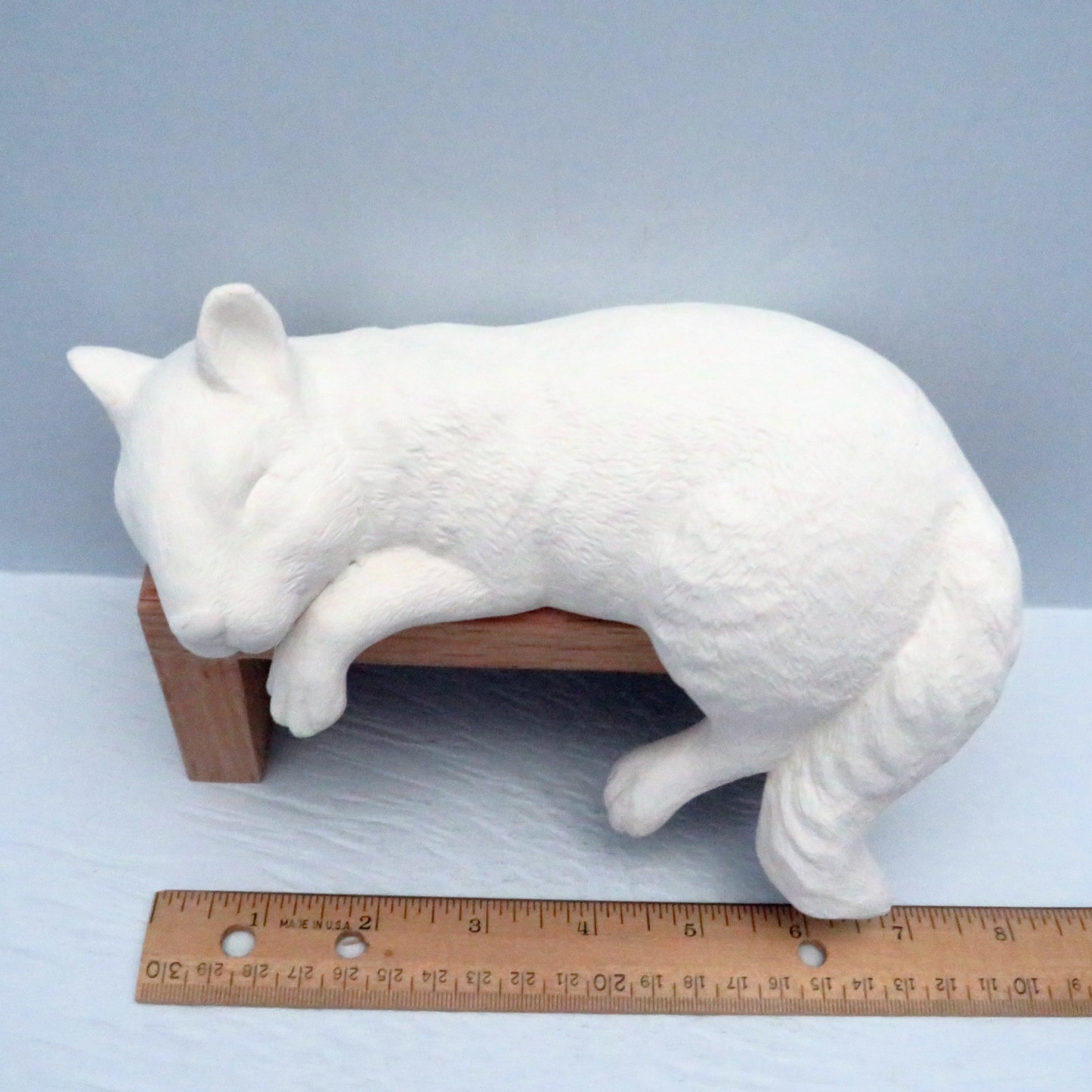 Handmade Unpainted Ceramic Bisque Sleepy Shelf Squirrel Statue, Woodland Ceramics to Paint, Ready to Paint Squirrel Figurine, Squirrel Gift