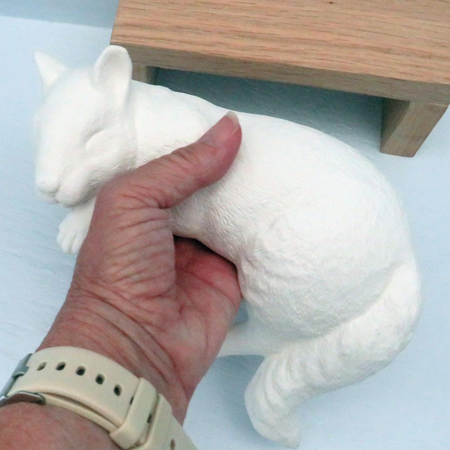 Handmade Unpainted Ceramic Bisque Sleepy Shelf Squirrel Statue, Woodland Ceramics to Paint, Ready to Paint Squirrel Figurine, Squirrel Gift