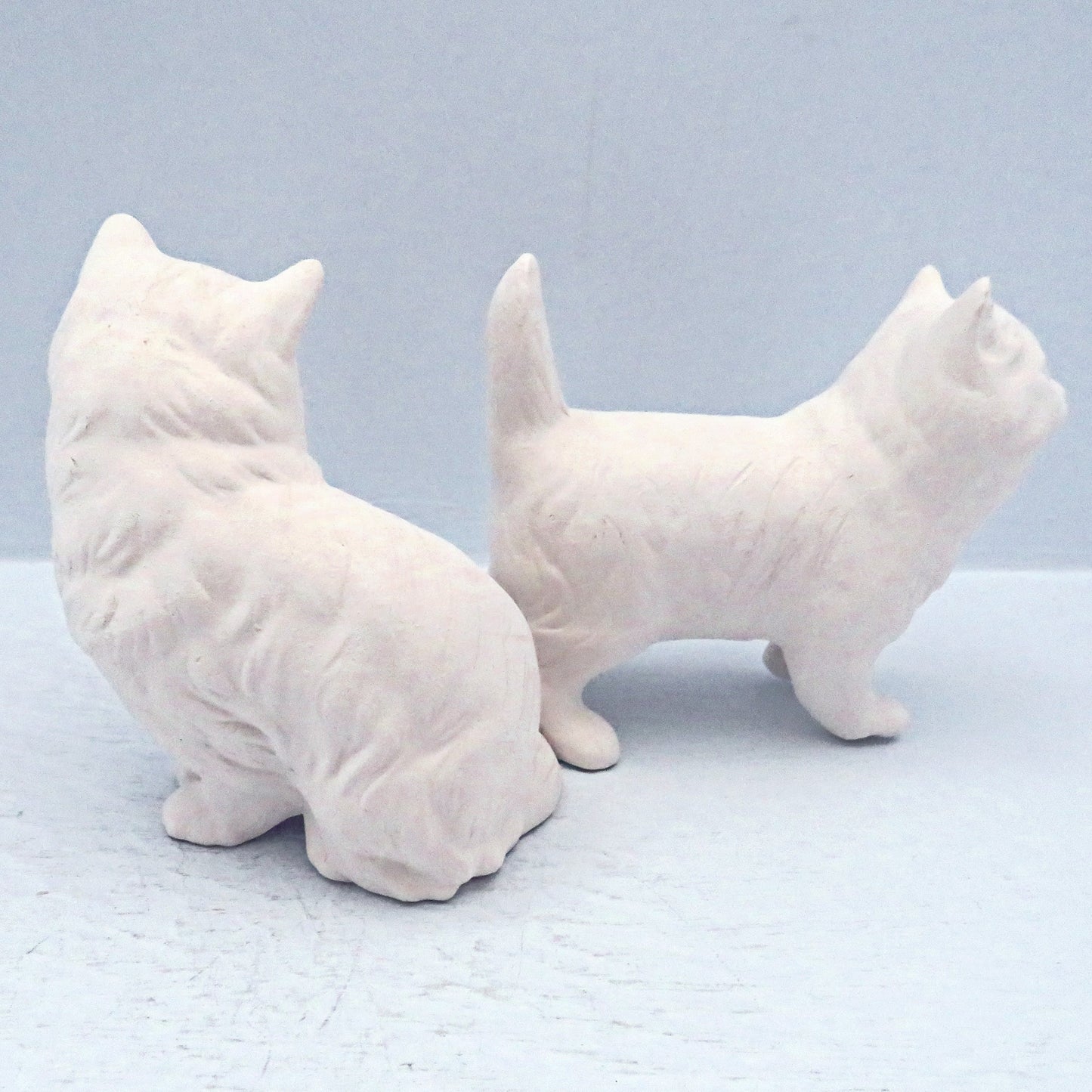 Unpainted Ceramic Cat Figurines / Bisqueware Cat Statues / Ready to Paint Ceramic Cats / Ceramics to Paint / Paint It Yourself / Cat Decor