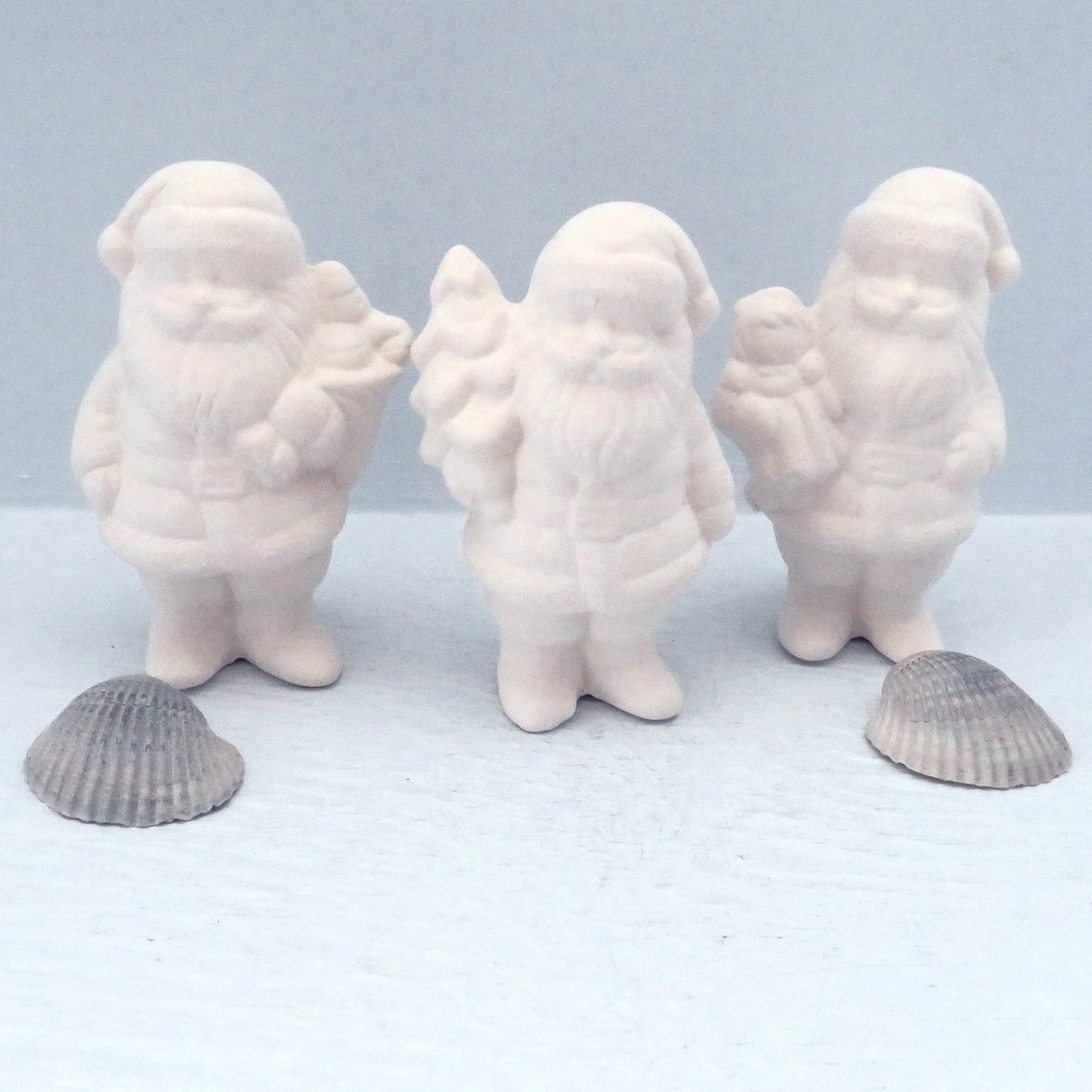 Ready To Paint Ceramic Santa Figurines, Small Santa Statues, Unpainted Bisque Santa Figures, Ceramics to Paint, Paint It Yourself