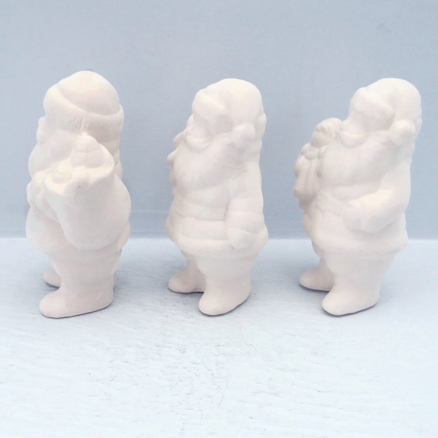 Ready To Paint Ceramic Santa Figurines, Small Santa Statues, Unpainted Bisque Santa Figures, Ceramics to Paint, Paint It Yourself