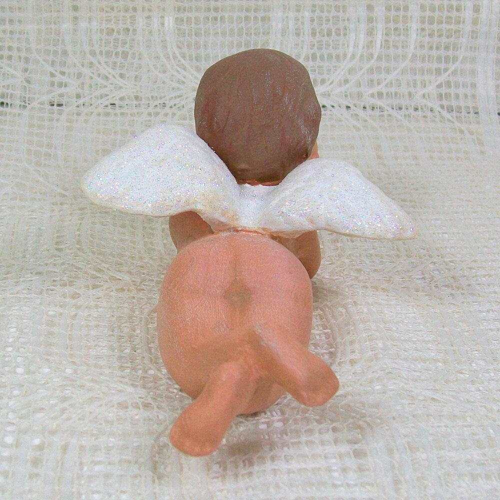 Cherub Angel Statue, Ceramic Angel Figurine, Angel Decor, Angel Gift, Cherub Figurine, Baptism Gift