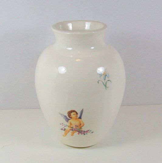 Handmade Ceramic Vase / Angel Vase / Cherub Vase / Cherub Decor / Angel Decor / Angel Lover Gift / Cherub Lover Gift / Flower Vase