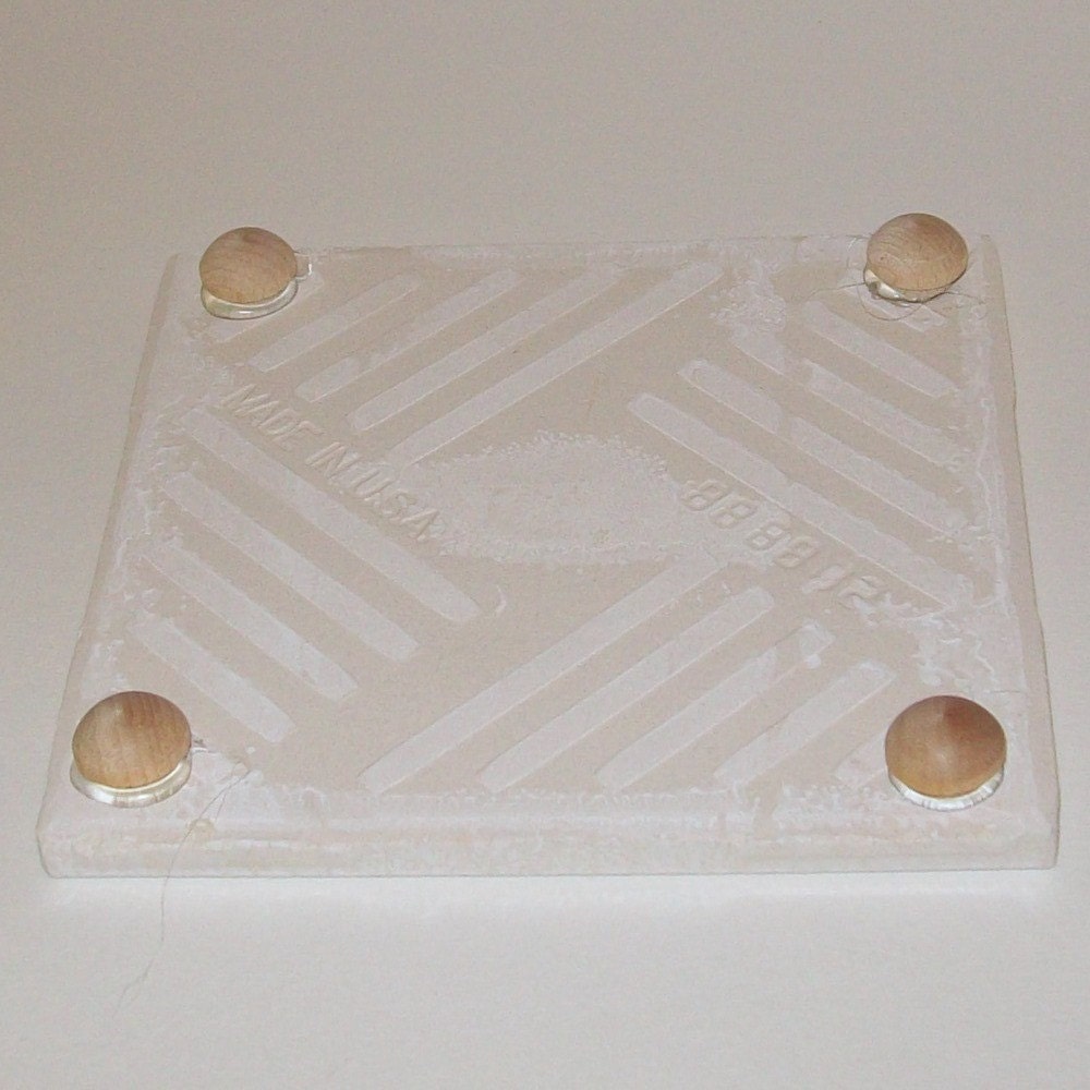 WhiteTrivet with Roses and Verse - Handmade Ceramic
