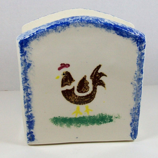 Napkin Holder with Rooster /  Handmade Decorative Ceramic Napkin Holder / Rooster Napkin Holder / Rooster Lover Gift / Table Ware