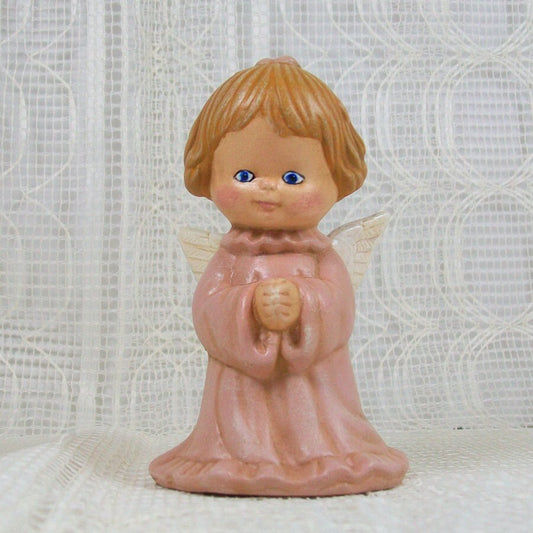 Handmade Ceramic Angel Figurine / Angel Statue / Cute Angel / Christian Home Decor / Angel Decor /  Child Angel / Pink Angel