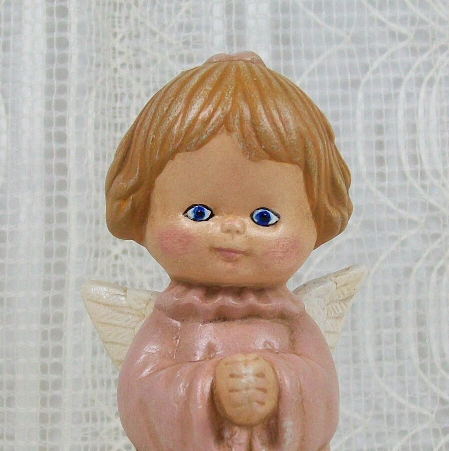 Handmade Ceramic Angel Figurine / Angel Statue / Cute Angel / Christian Home Decor / Angel Decor / Child Angel / Pink Angel