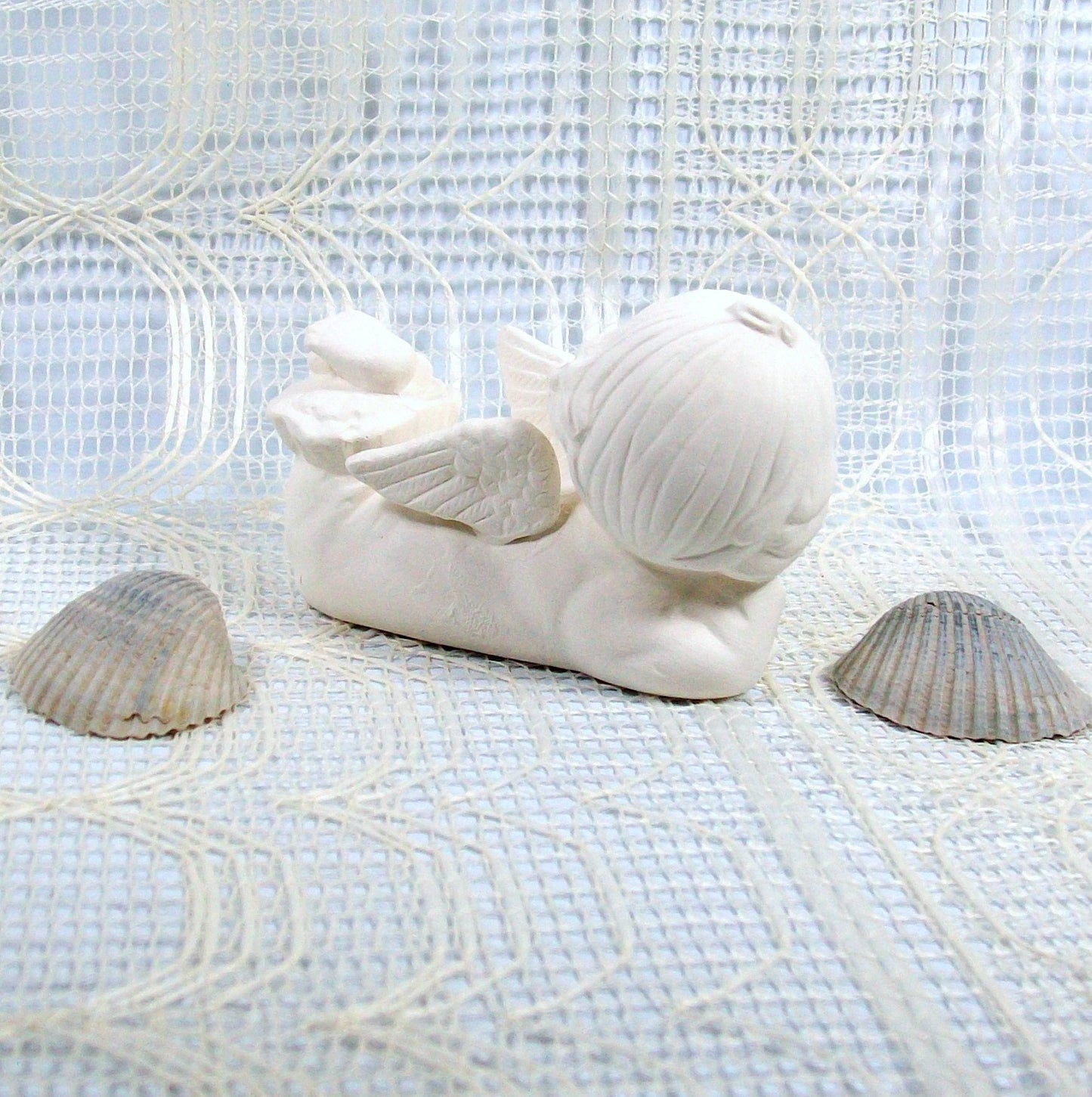 Unpainted Ceramic Bisque Angel Figurine / Angel Statue / Bisque Ware / Ceramics to Paint / Paintable Ceramics / Angel Decor / Angel Gift