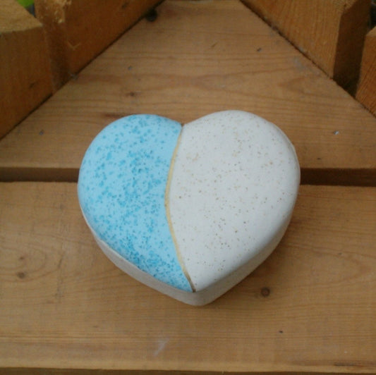 Heart Shaped Box / Trinket Box / Handmade Ceramic Treasure Box / Keepsake Box / Prayer Box / Southwestern Decor / Jewelry Dish / Ring Dish