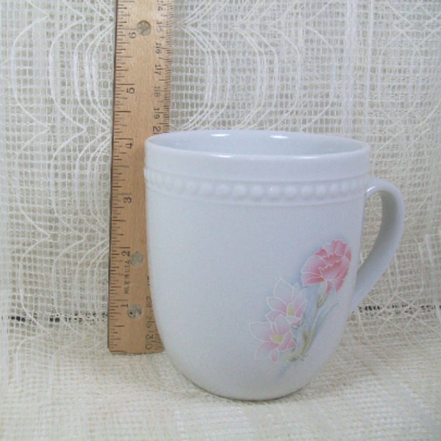 Flower Ceramic Coffee Mug / Coffee Cup With Pink Flower / Tea Mug / Beverage Container / Floral Decor / Inspirational Mug