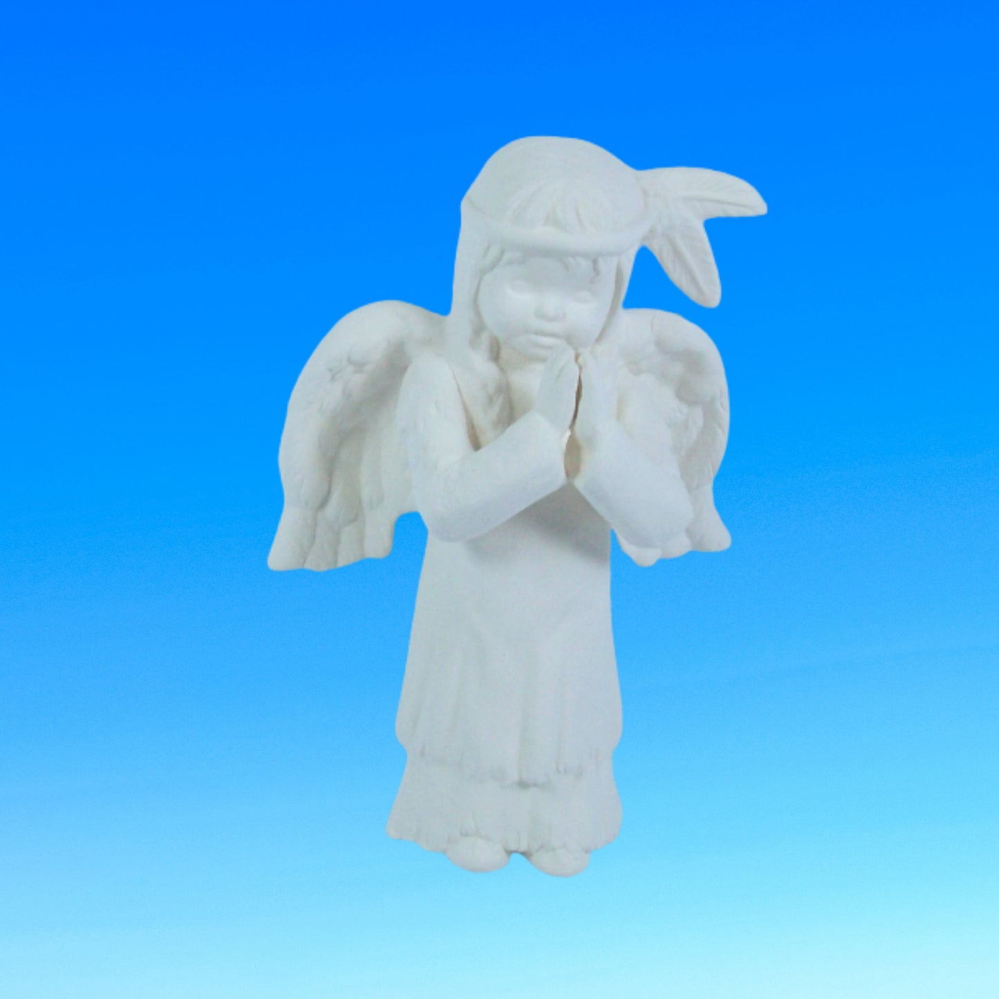 Handmade Unpainted Ceramic Angel Figurine / Native American Style Angel Statue / Ceramics to Paint / Paintable Ceramics / Paint It Yourself