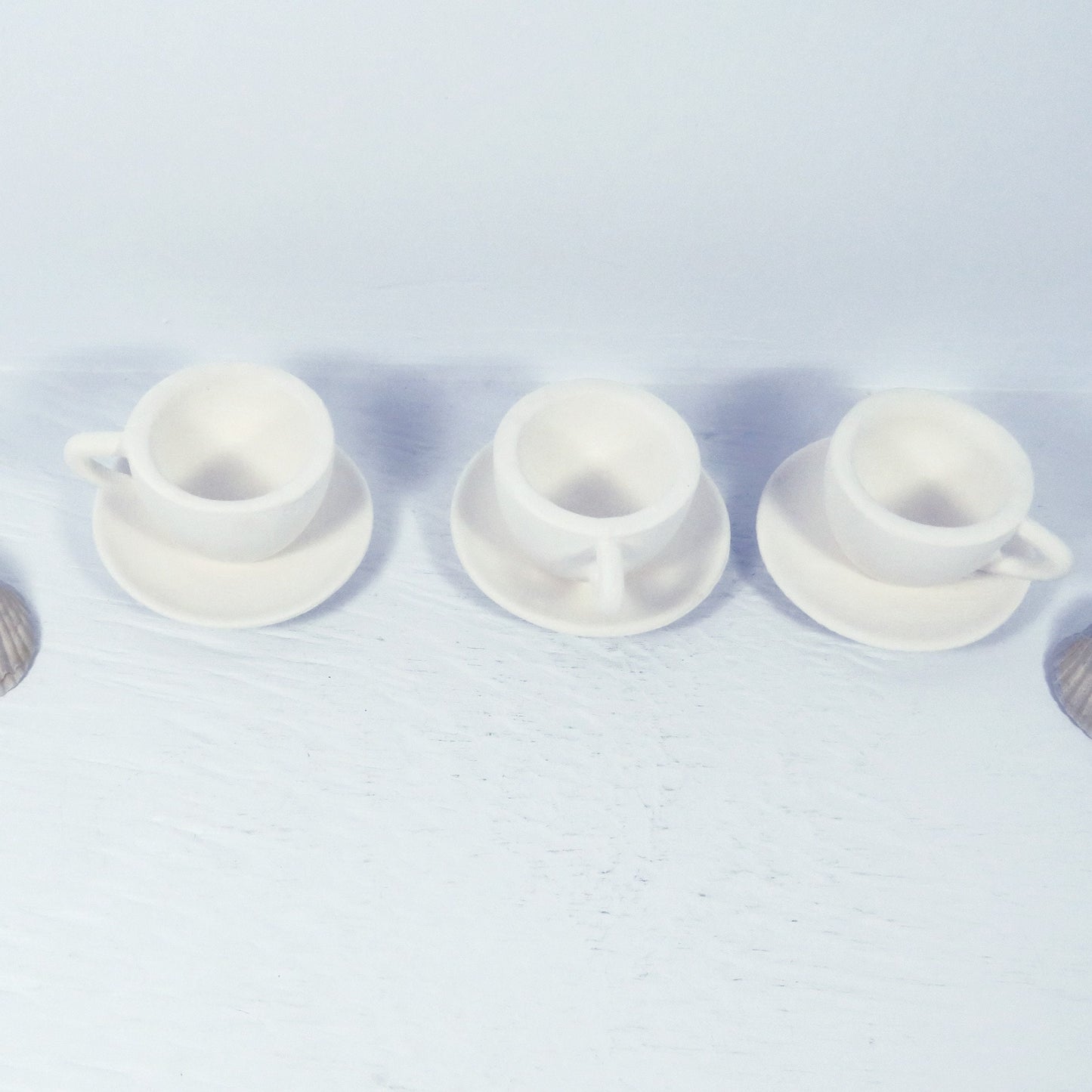 Miniature Unpainted Ceramic Tea Set / Paint it Yourself Tea Set / Ceramics to Paint / Paintable Ceramic Decor / Small Tea Pot and Cups
