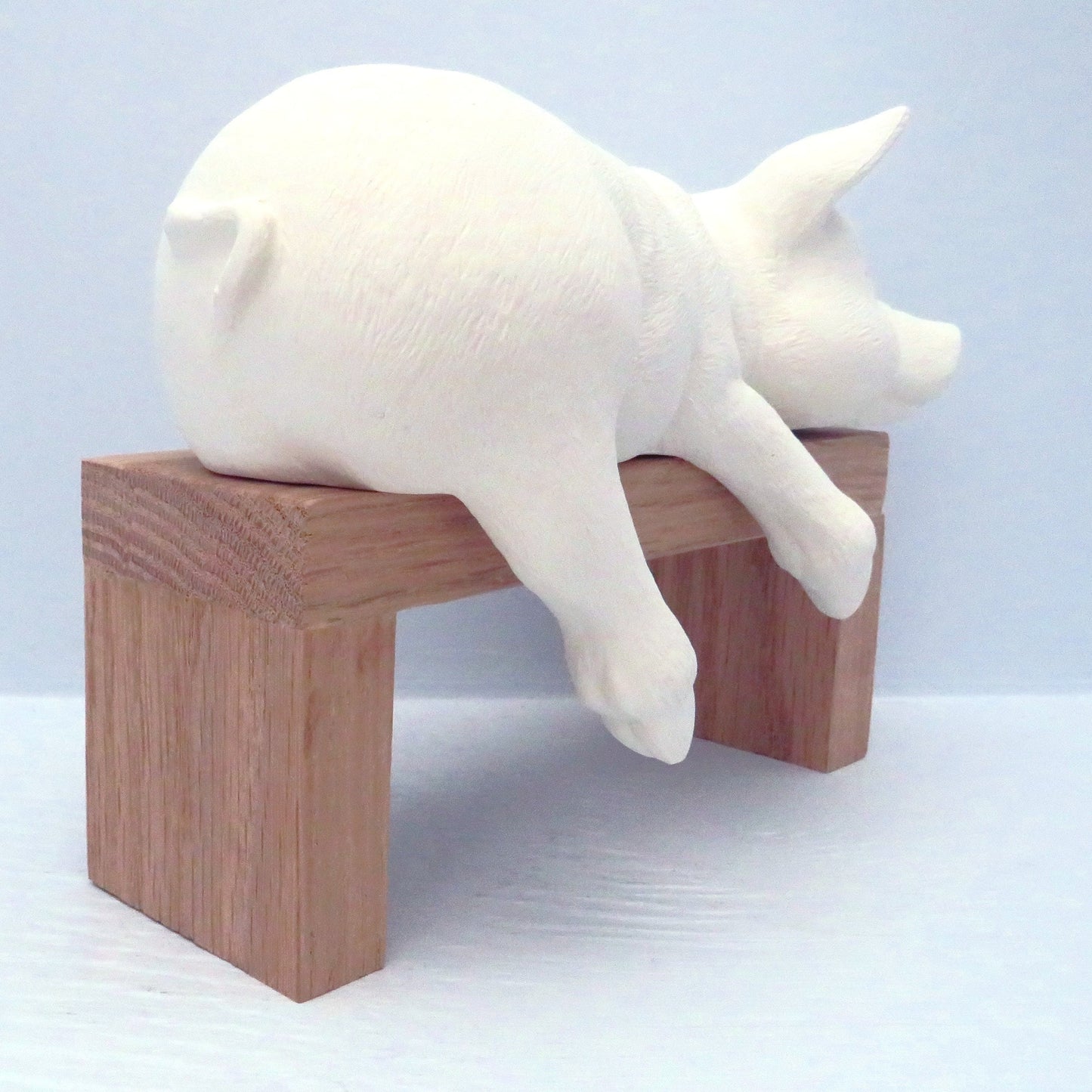 Ready to Paint Ceramic Bisque Shelf Sleeper Pig Figurine / Paintable Ceramic Pig Statue / Ceramics to Paint / Pig Lover Gift / Farm Decor
