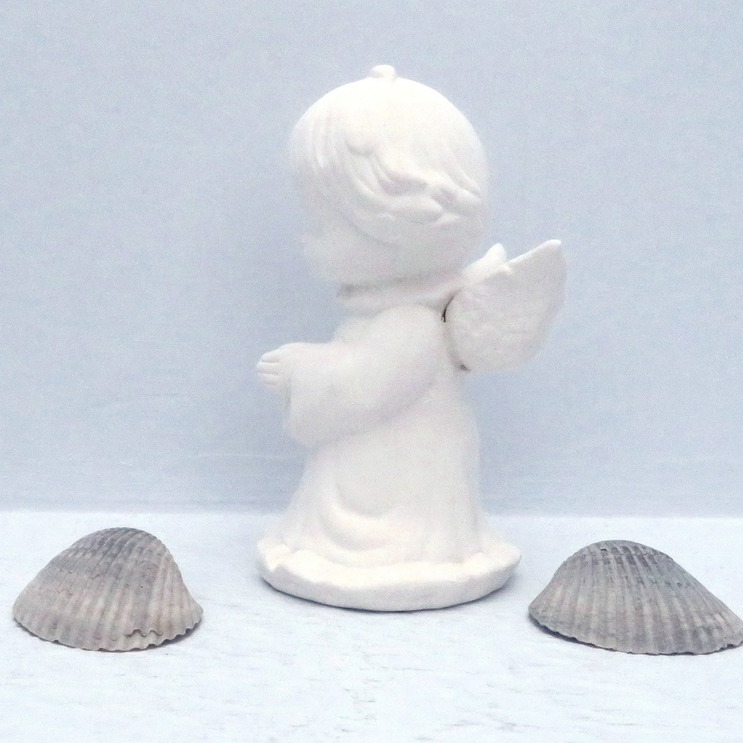 Unpainted Ceramic Angel Figurine, Angel Gift / Paint it Yourself Angel Statue, Ready to Paint, Bisque Ceramics to Paint, Angel Decor