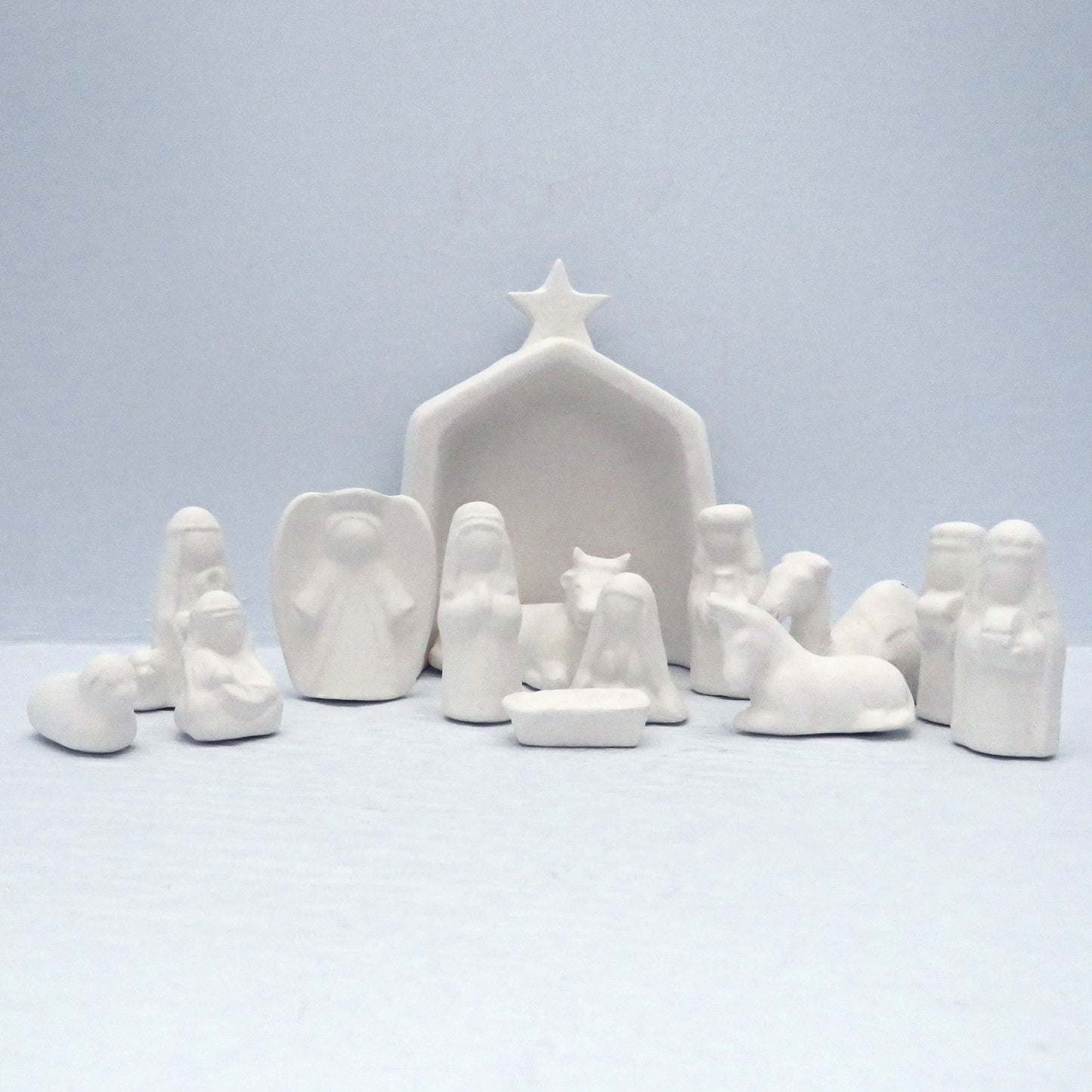 Handmade Ready to Paint Christmas Ceramic Nativity Set / Ceramics to Paint / Unpainted Ceramic Bisque Christmas Scene / Christmas Decor