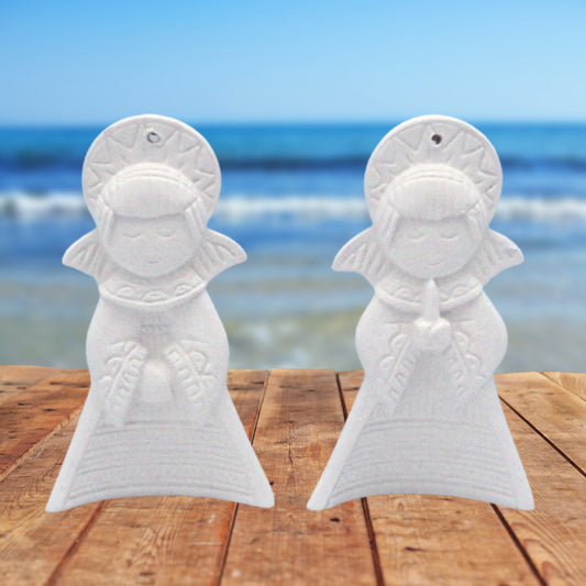 Handmade Unpainted Ceramic Angel Ornament / Angel Pendant / Angel Decorations / Angel Lover Gift / Christmas Tree Ornament / Ready to Paint