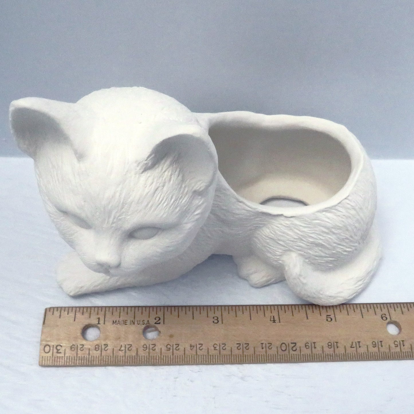 Handmade Ready to Paint Ceramic Bisque Cat Planter / Cat Figurine / Unpainted Ceramic Cat Flower Pot/ Ceramics to Paint / Succulent Planter