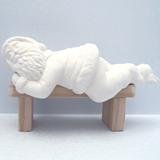 Handmade Ceramic Bisque Santa Figurine / Christmas Decor / Shelf Santa / Ready to Paint Santa Statue / Ceramics to Paint / Paint It Yourself