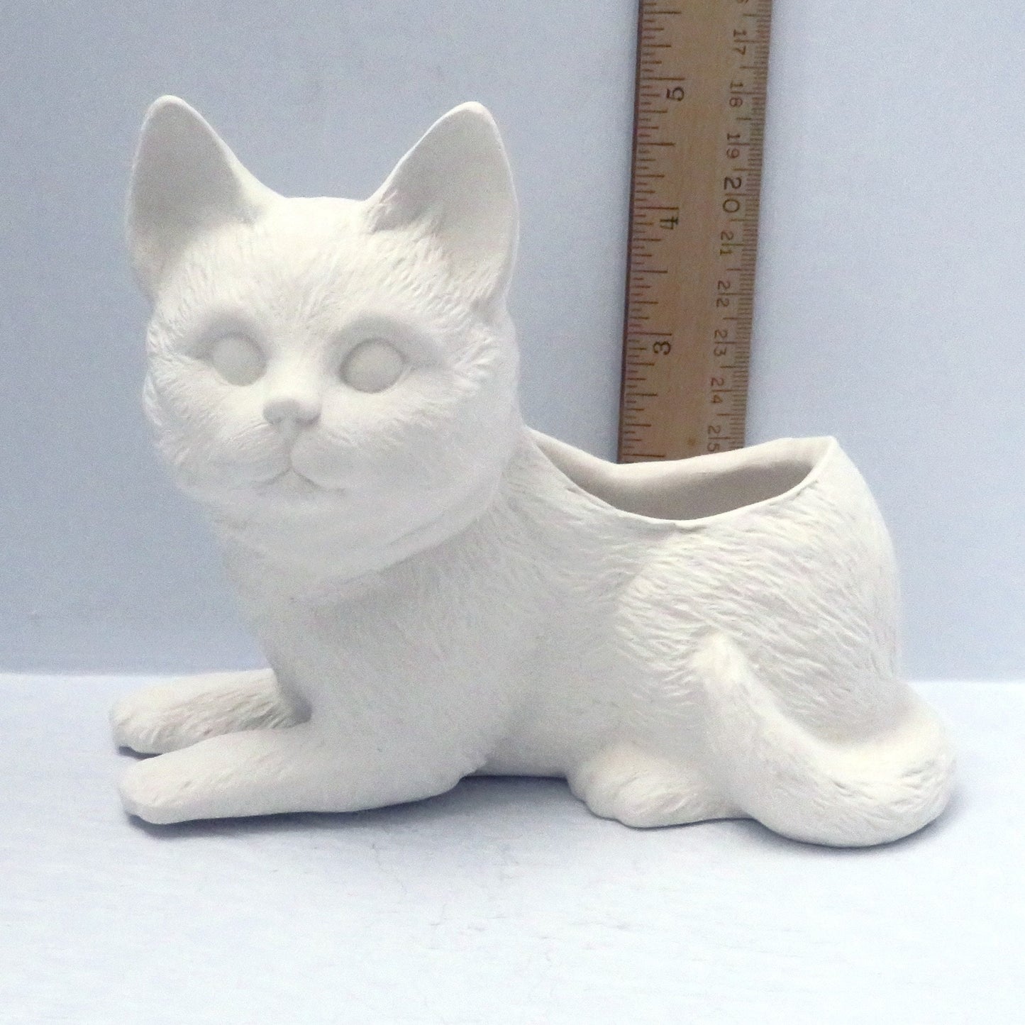 Handmade Ready to Paint Ceramic Bisque Cat Planter / Cat Figurine / Unpainted Ceramic Cat Flower Pot/ Ceramics to Paint / Succulent Planter