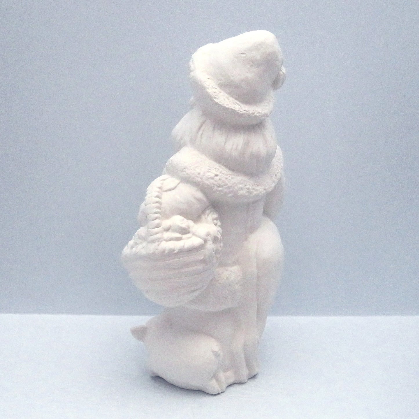 Unpainted Ceramic Bisque Santa Clause Figurine, Santa Statue, Farmer Santa Figurine, Christmas Decor, Santa Decor, Santa With Animals