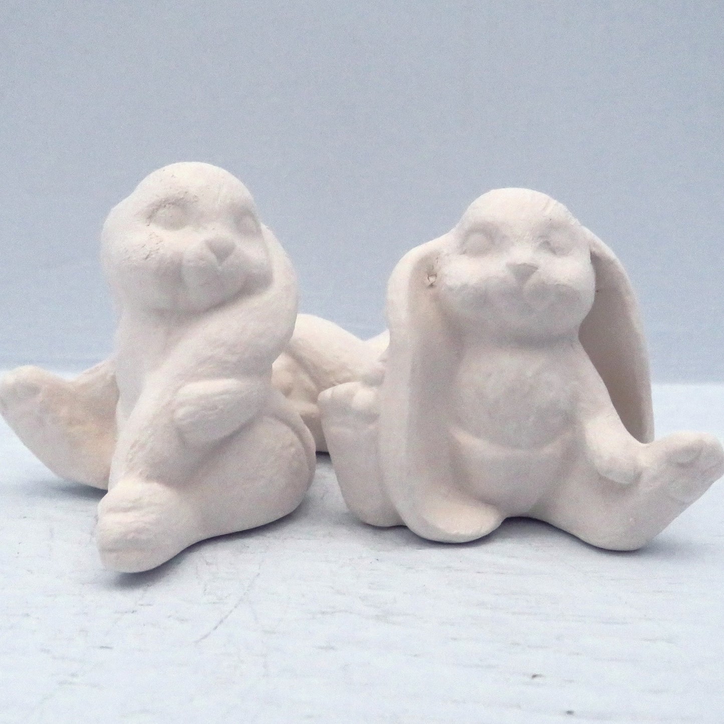 Handmade Ceramic Unpainted Bunny Figurines / Diaper Bunnies / Ceramics to Paint / Spring / Bunny Statues / Bunny Decor / Bunny Lover Gift