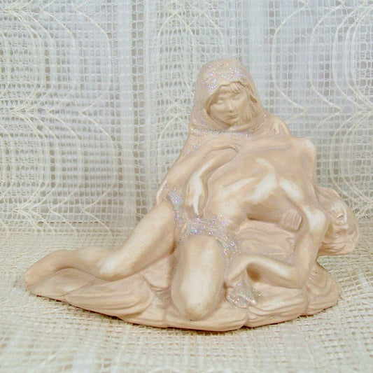 Mary and Jesus Statue, Handmade Ceramic Statue of Mary Holding Jesus, Ceramic Pieta Statue