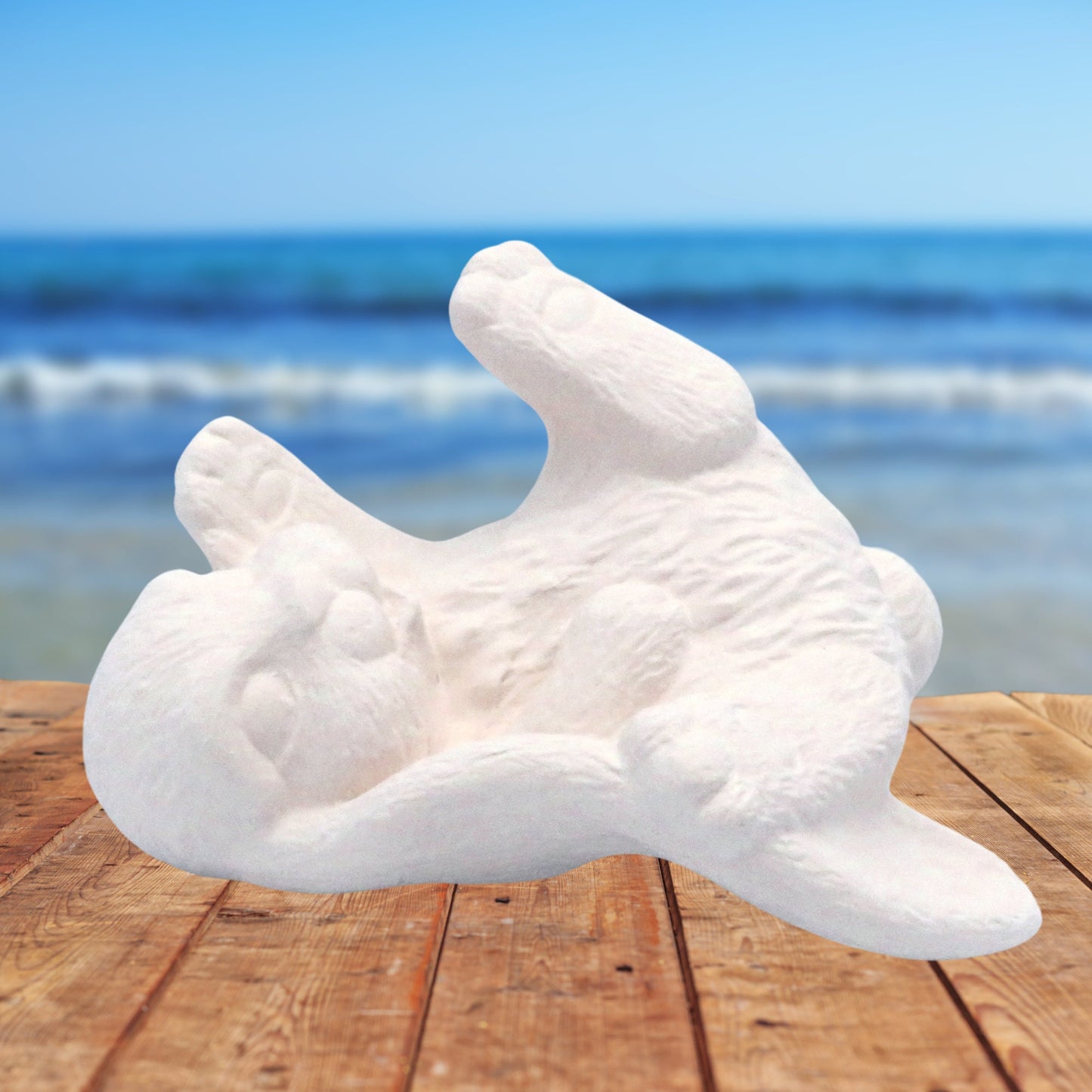 Unpainted Ceramic Bunny Figurine / Bisqueware Bunny Statue / Rabbit Figurine / Ceramics to Paint / Paintable Ceramics / Bunny Decor