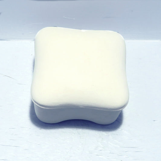 Handmade Ready to Paint Square Trinket Dish with Lid / Ceramics To Paint / Paintable Ceramic Jewelry Dish / Gift For Her / Paint it Yourself