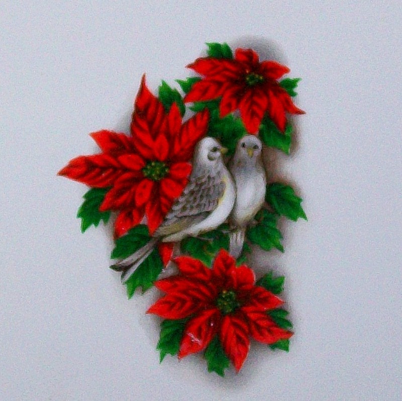 Ceramic Trivet with Poinsettias