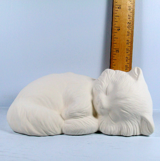 Unpainted Ceramic Kitten Figurine / Kitty Statue / Ceramics to Paint / Cat Decor / Cat Lover Gift / Bisqueware / Paintable Ceramics