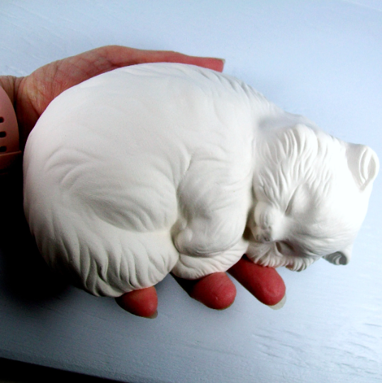 Unpainted Ceramic Kitten Figurine / Kitty Statue / Ceramics to Paint / Cat Decor / Cat Lover Gift / Bisqueware / Paintable Ceramics