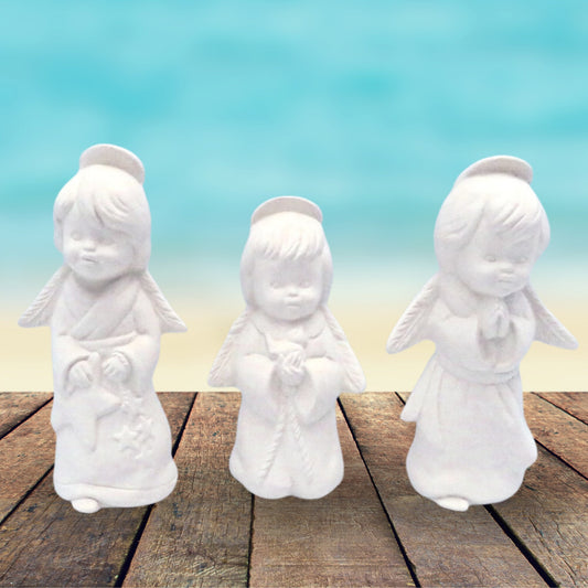 Handmade Unpainted Ceramic Angel Figurines, Ready to Paint Ceramic Statues, Angel Lover Decor, Angel Gift, Paintable Ceramics For Family Fun
