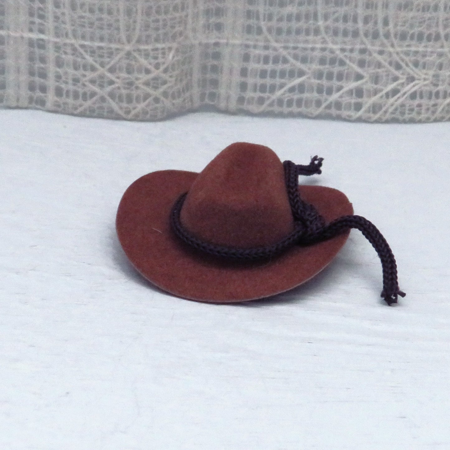 Miniature Brown Cowboy Hat Ornament for Ceramic Figurines