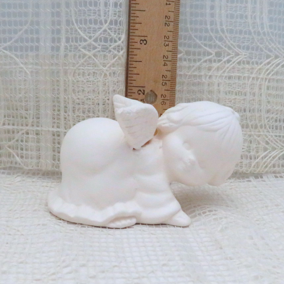 Handmade Ready to Paint Unpainted Ceramic Bisque Playful Angel Figurine, Ceramics to Paint, Unpainted Angel Statue, Angel Gift, Angel Decor