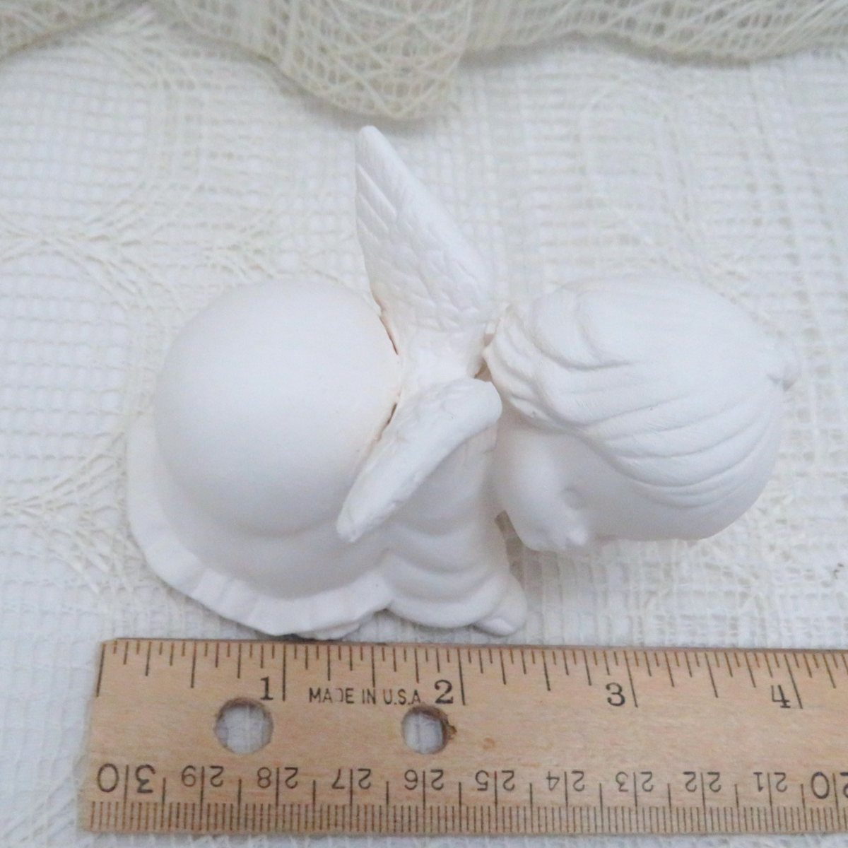 Handmade Ready to Paint Unpainted Ceramic Bisque Playful Angel Figurine, Ceramics to Paint, Unpainted Angel Statue, Angel Gift, Angel Decor