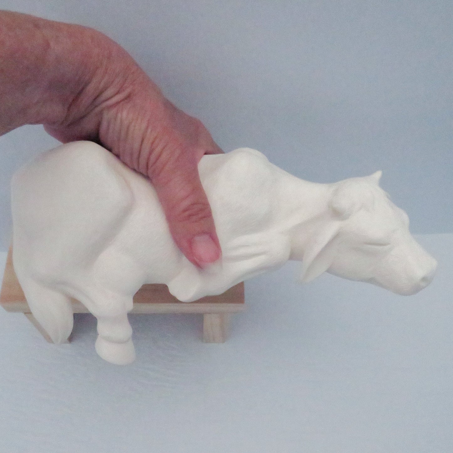 Large Handmade Ready to Paint Ceramic Sleepy Shelf Cow Figurine / Ceramic Cow to Paint / Cow Lover Gift / Cow Decor / Unpainted Bisqueware