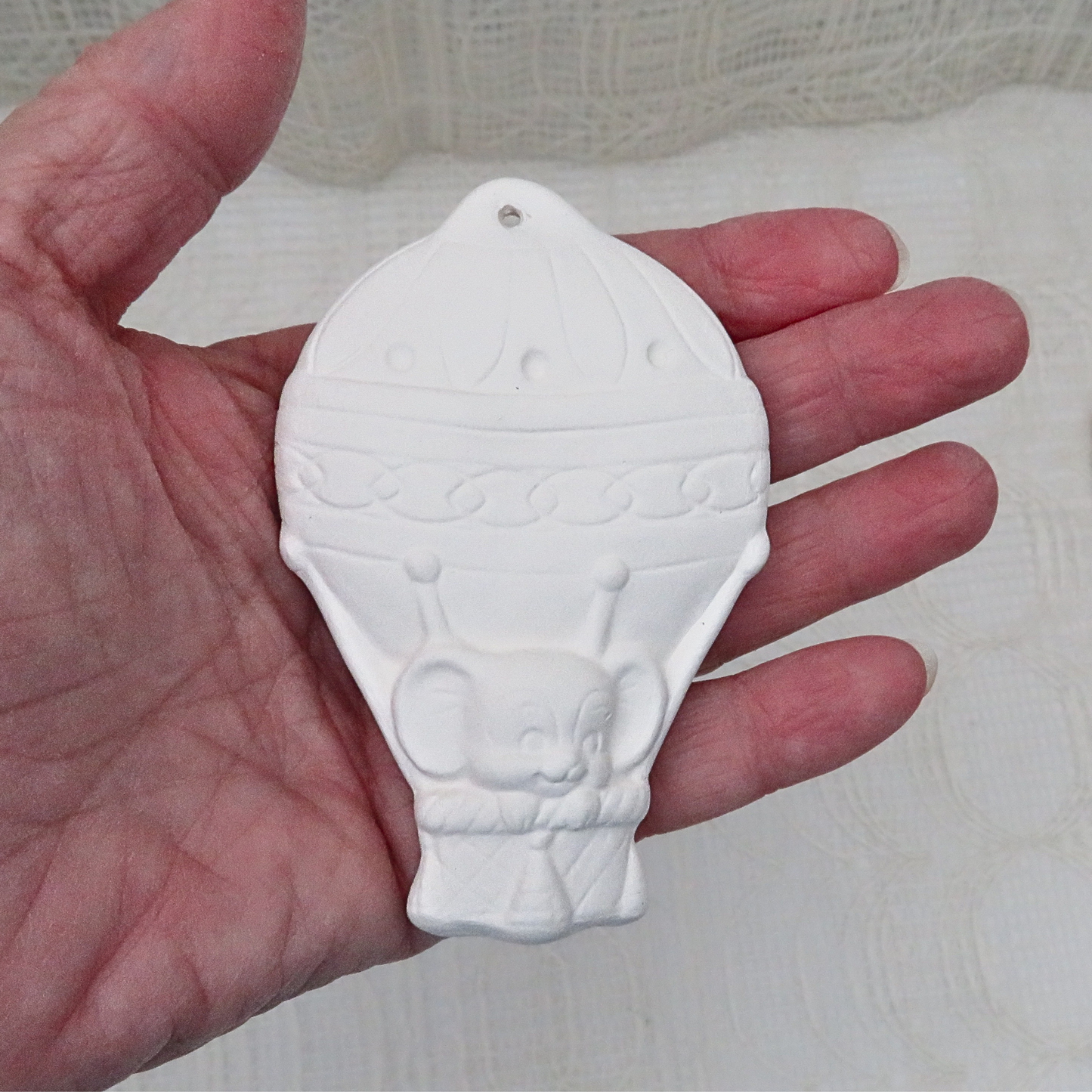 Handmade Unpainted Ceramic Bisque Christmas Tree Ornament, Ready to Paint Ceramic Ornament