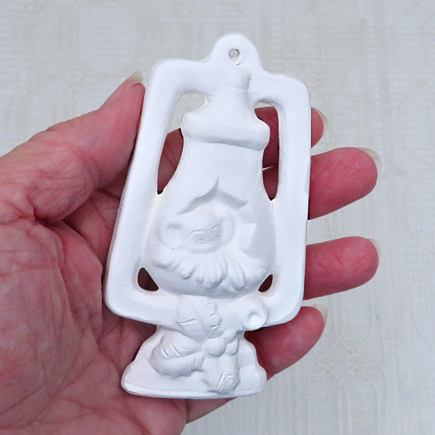 Handmade Unpainted Ceramic Bisque Christmas Tree Ornament, Ready to Paint Ceramic Ornament